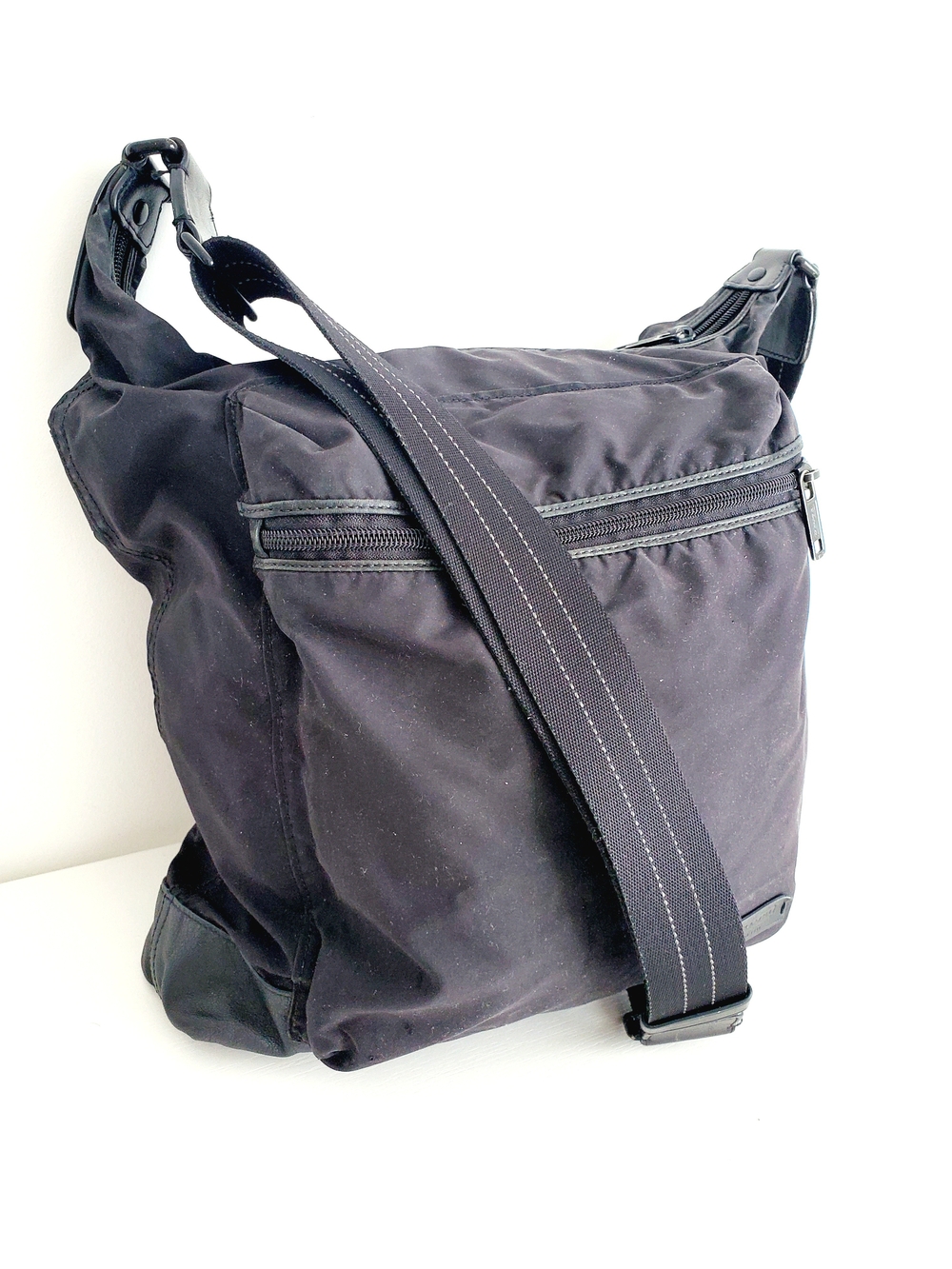Coach Black Nylon Messenger Bag with Contrast Strap